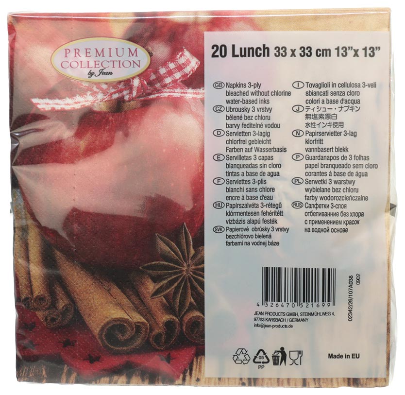 Napkins 'apple-cinnamon' 20er, 3ply 33x33cm