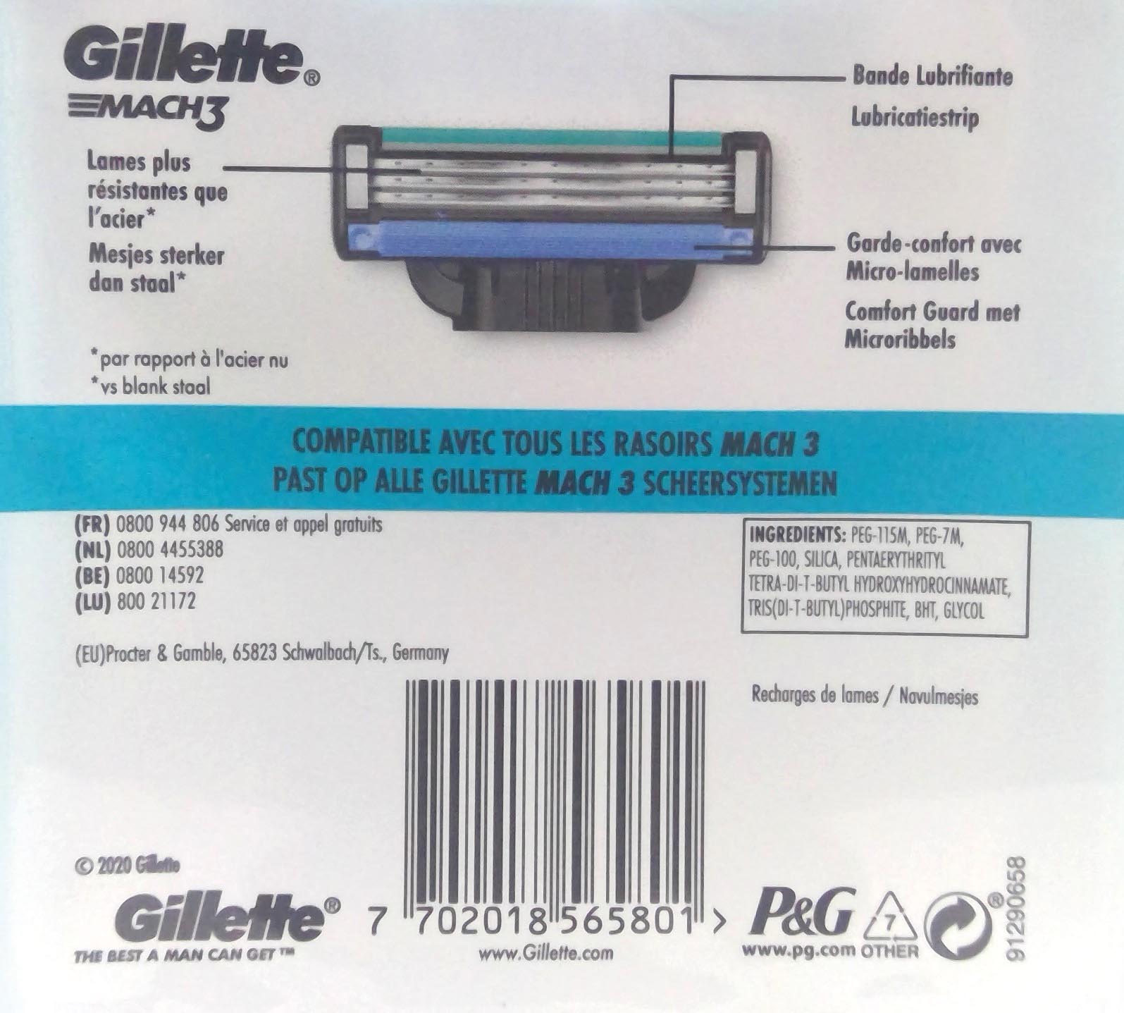 Gillette Mach3 4pc Blades