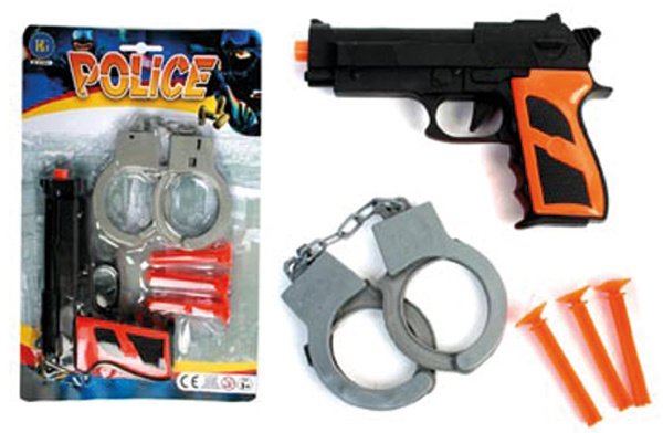 Policeset arrow gun with 3 arrows + handcuffs