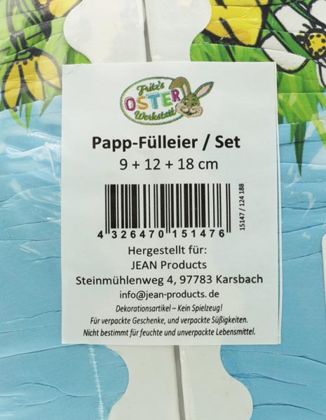 Pappostereier 3er Set! Größen: 18cm, 12cm und 9cm