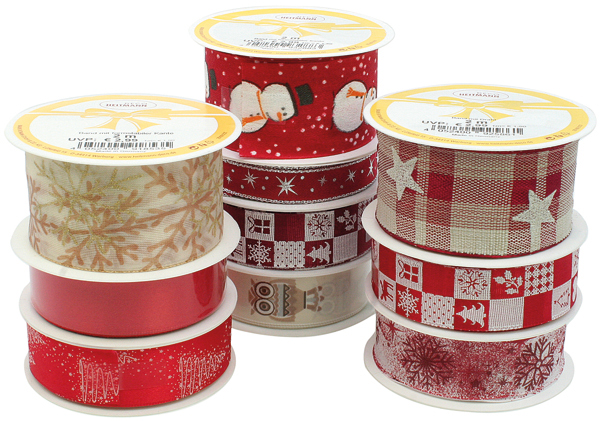 Christmas gift ribbon assorted sizes and colors