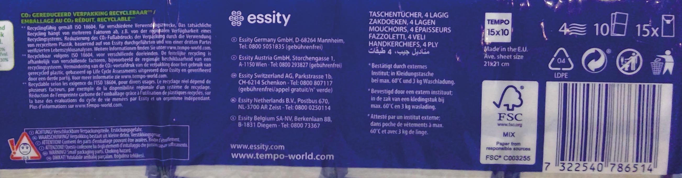 Tempo Tissues 15x10 4 layers