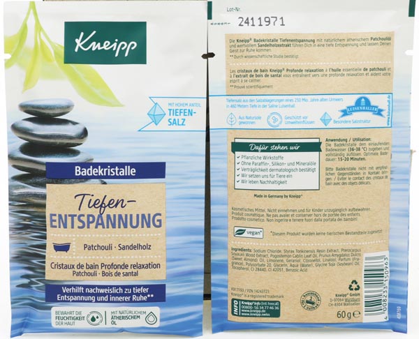 Kneipp Cristaux de bain Display 60g 4pcs assort.