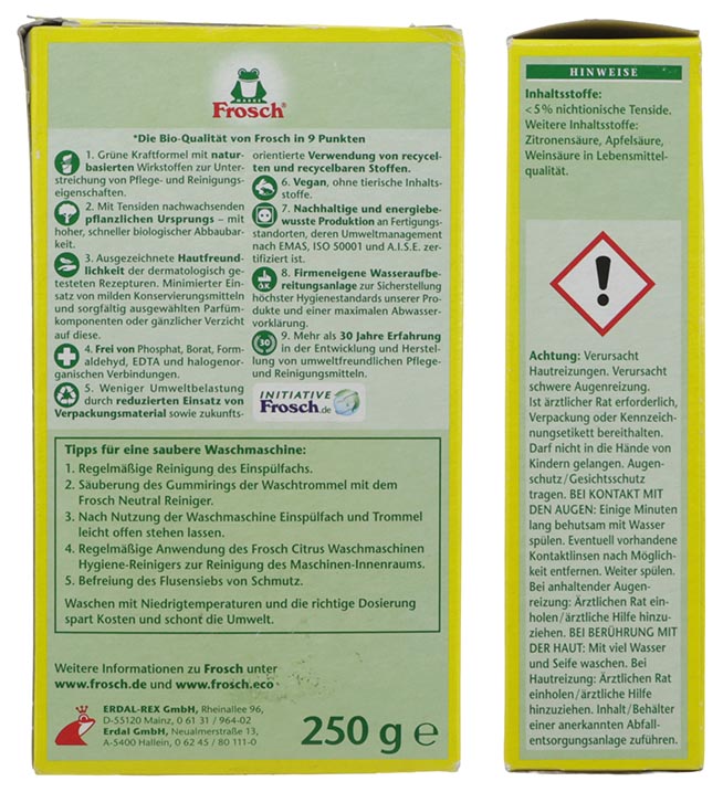 Frosch hygienic cleaner 250g washing machine