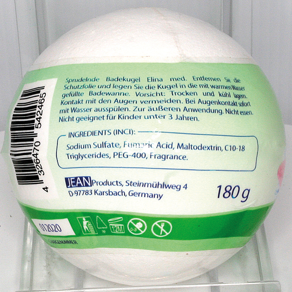 Elina bath bomb 180g, 4 assorted in display