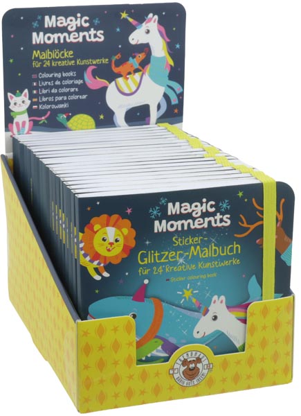 Malbuch Glitzer-Sticker 20er Display