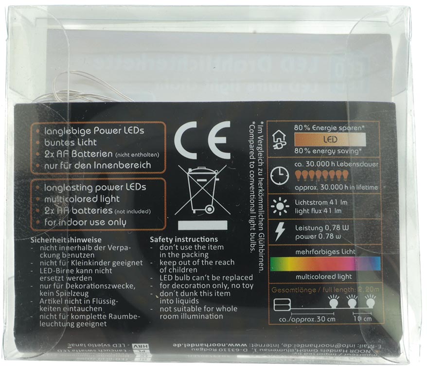 Guirlande lumineuse LED, 20 LED, lumière