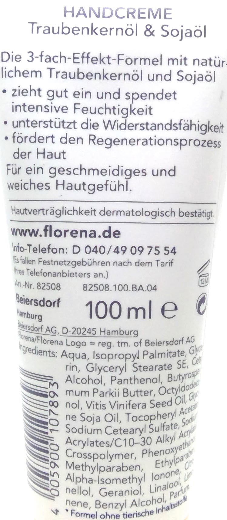 Florena Hand Cream 100ml Traubenkernöl