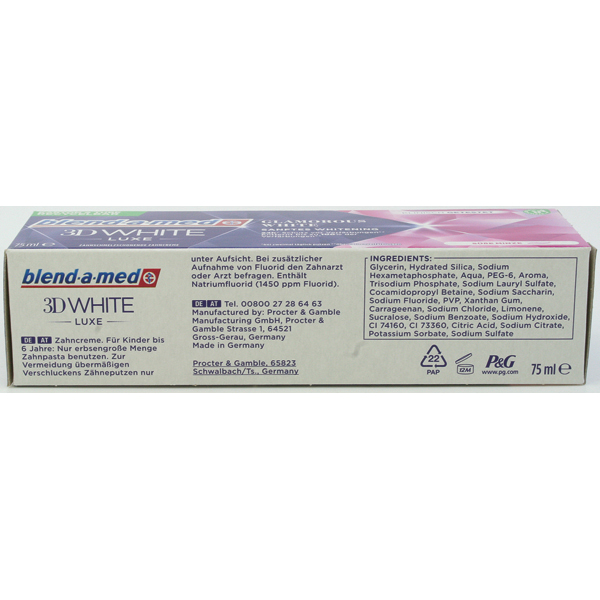 Blend-a-med toothpaste 3D white 75ml luxe