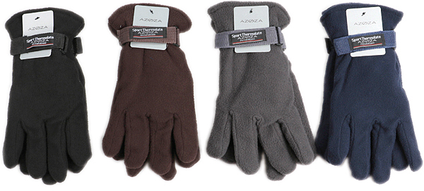 Winter Gloves Fleece Unisex 4fold assorted