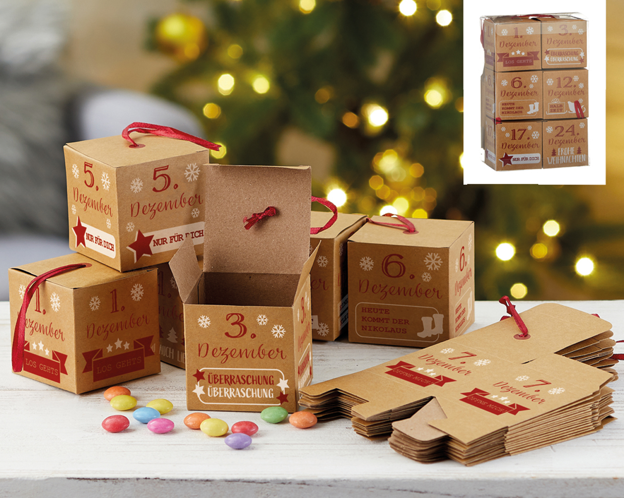 Advent calendar, handicraft set, 24 boxes