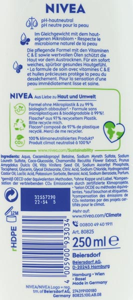 Nivea Shower 250ml Creme Sensitive
