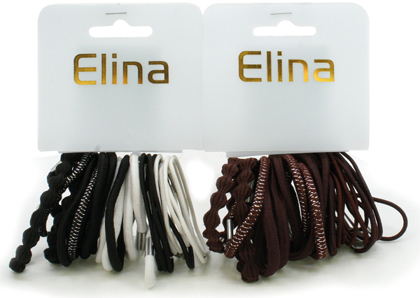 Hair Band Elina 24pcs Asstd Strong Brown+Black