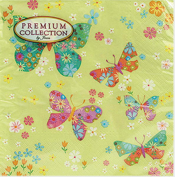 Premium Servietten 20er 33x33cm Butterfly