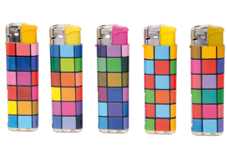 Briquet électro. Design CUBE, 5 ass.