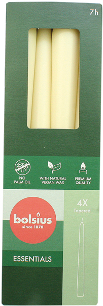 Taper Candles Set of 24,5x2,4cm creme,