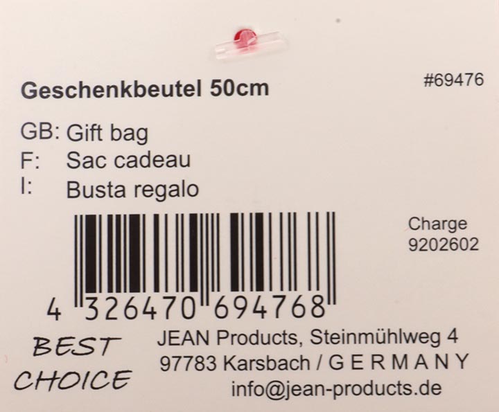 Geschenkbeutel XL rot ca. 50x40cm
