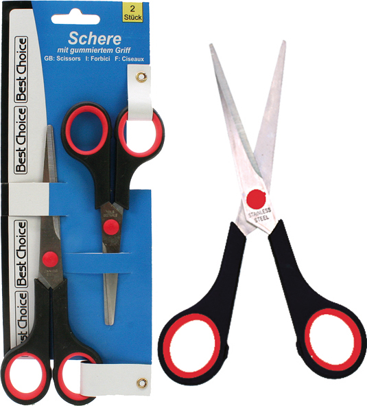 Scissors Quality 2pcs 17+14cm w/rubber Grip