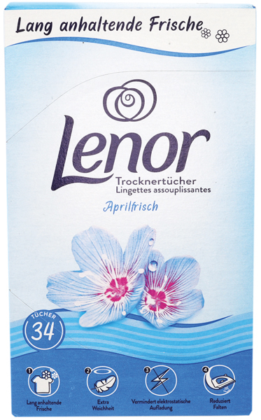 Lenor serviettes de sèchelinge 34pcs avril frais