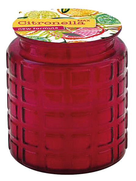 Kerze Citronella 170g rotes Glas, weißes Wachs