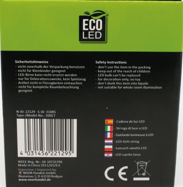 LED Lichterkette 300 LED warmweiß, Außen (IP 44)