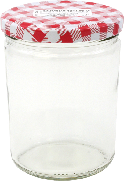 Preserving jar/break jar with chequered lid 440ml