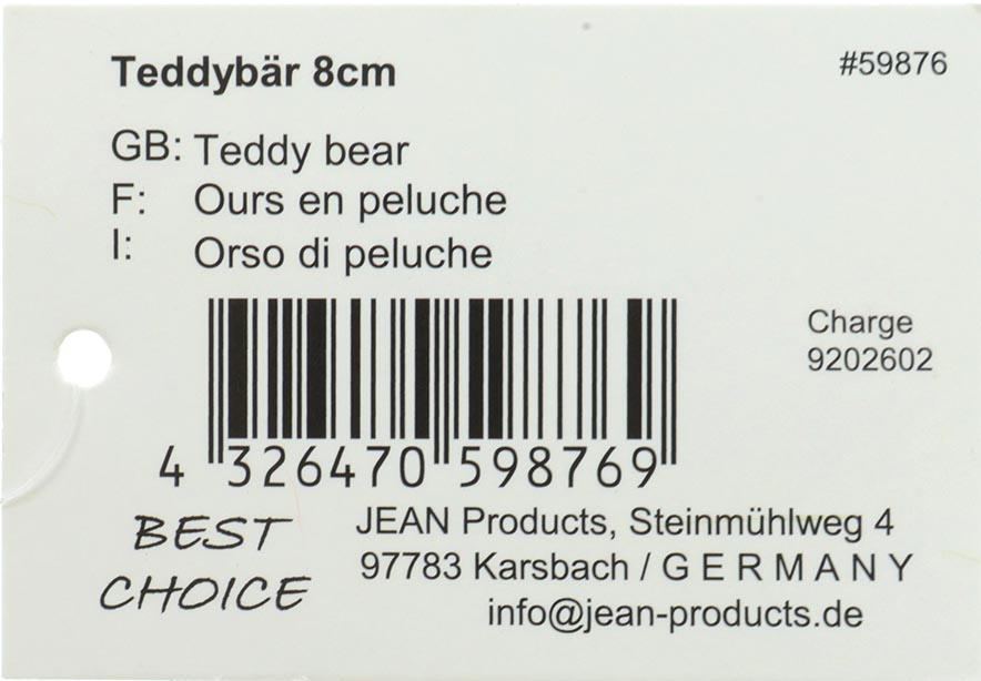 Teddybär aus Kunstharz 8x6x6cm auf Fellkugel