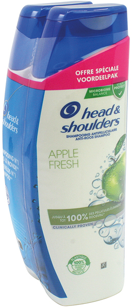 Head&Shoulders Shampoo 2x285ml Apple Fresh