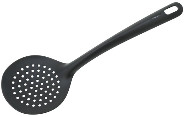 Küchenhelfer Schaumkelle schwarz aus Kunststoff