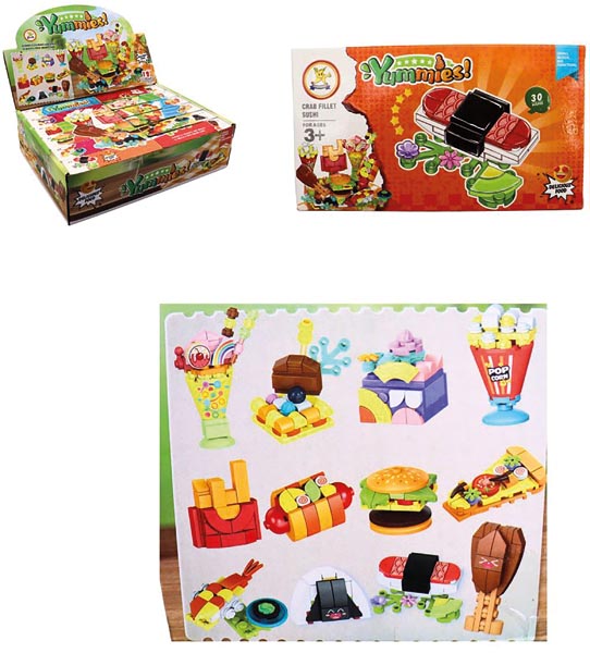 Bausteine im Display Snacks 12,5cm 12fach sort.