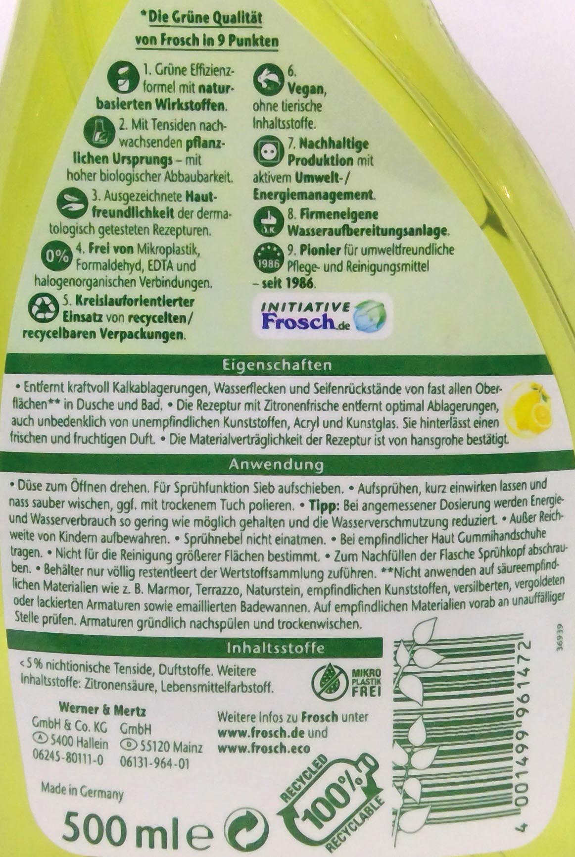 Frosch Citrus Dusche & Badreiniger 500ml