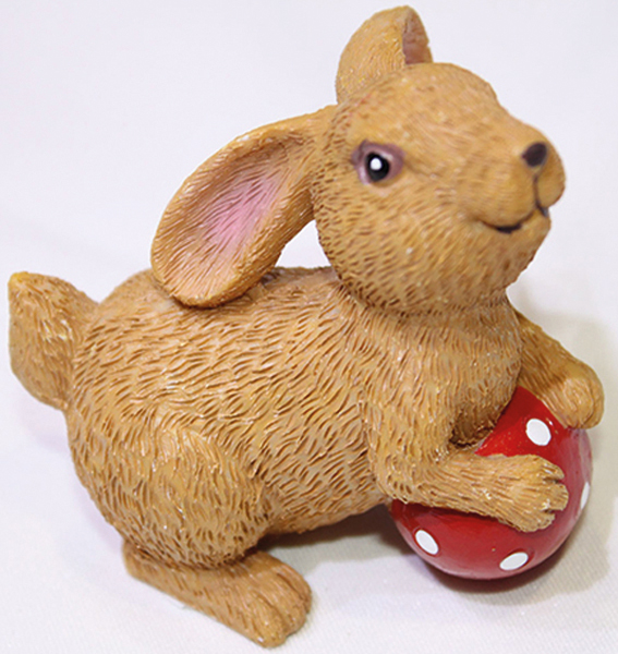 Bunny with egg made from the finest synthetic resin,