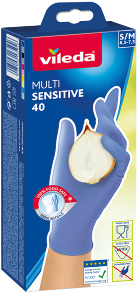 Vileda Disposable Gloves Multi Sensitive 40's S/M