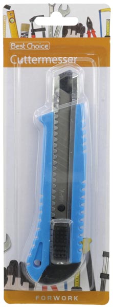 Cutter Messer groß, 16cm, blau, auf Blisterkarte