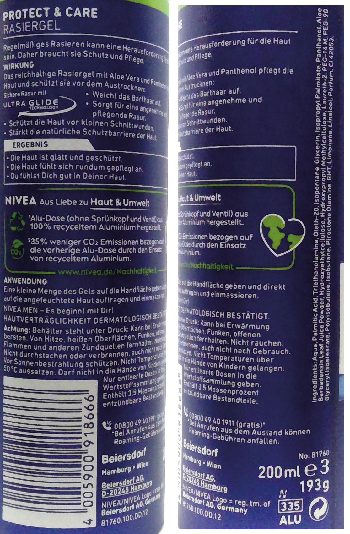 Nivea Shaving Gel 200ml Mild