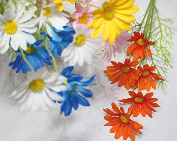 Bouquet de marguerites à 5 têtes, 50 cm, fabriqué avec amour