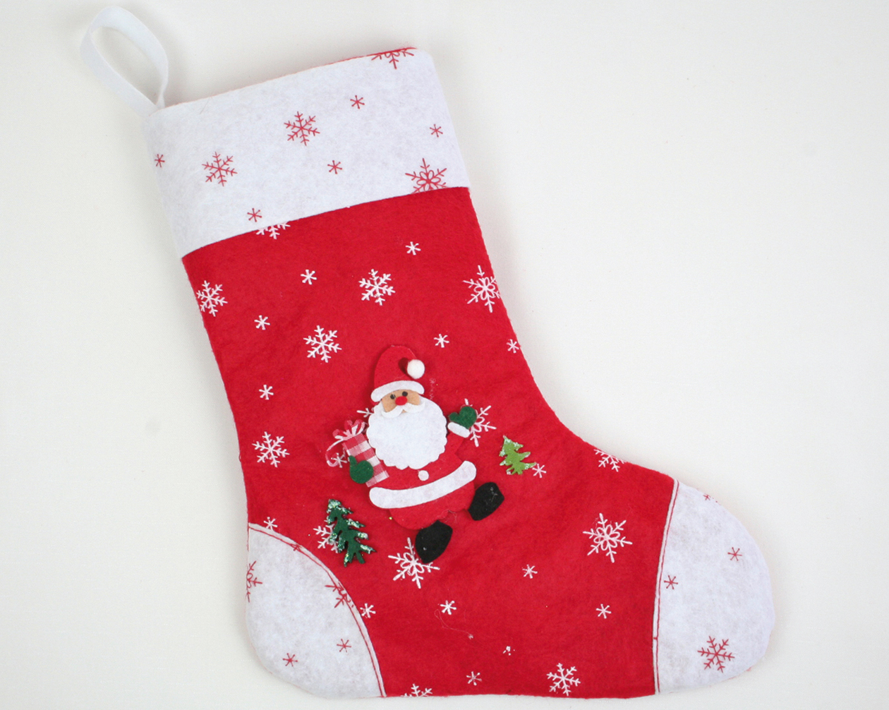 Felt Santa boots XL 29x21cm red/white