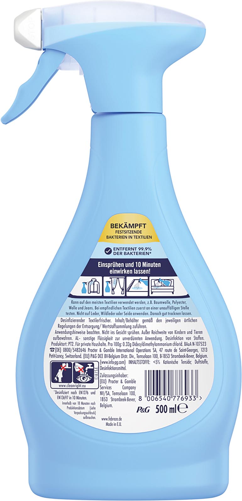 Febreze Textilerfrischer 500ml Antibakteriell