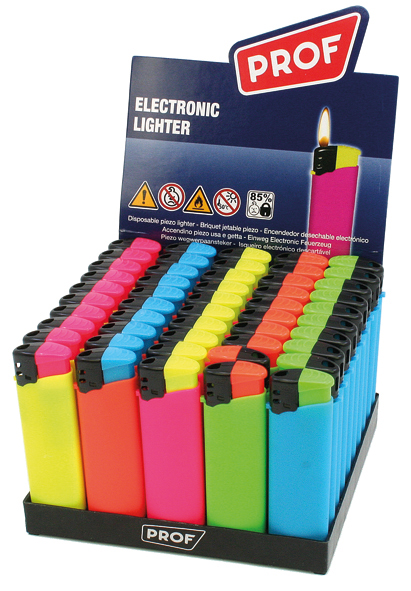 Feuerzeug BI-COLOR Flamme mit Rubber Touch, 5 Far