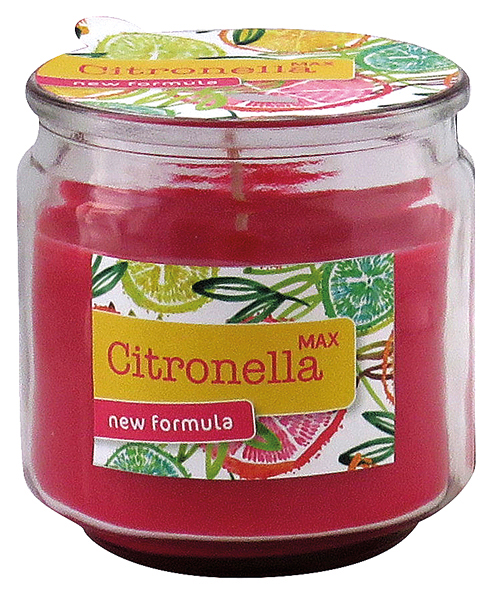 Candle Citronella 250g red in glass 8,5x8,6cm