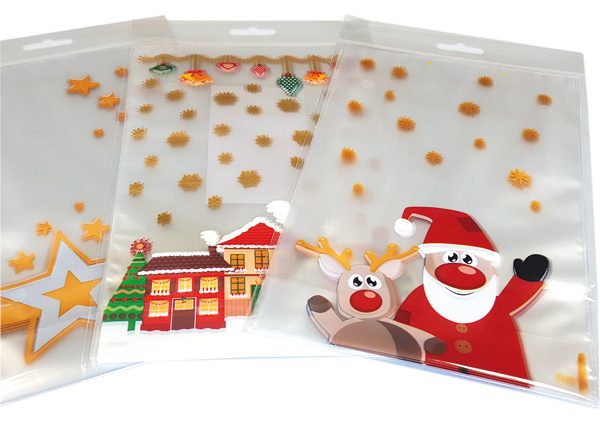 Bottom bag set of 5 w. Christmas motif 145x235mm