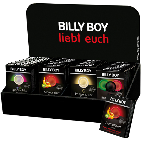 Condoms Billi Boy 3pcs 4 ass. Display