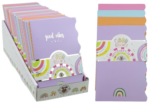 Notizheft-Set 4er Pack á 32 Blatt, 12er Display