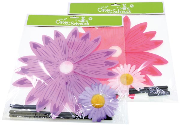 Pinwheel flowers XXL, 30cm, foldable in a transparent bag,