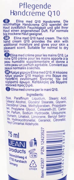 Creme Elina 75ml Handcreme Q10 in Tube