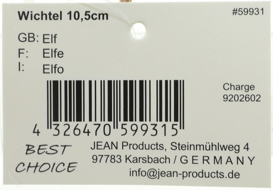 Wichtel 10,5x7cm mit langem Wuschelbart