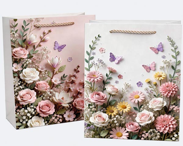 Geschenktasche mittel 23x18cm, mit Kordel, zwei tolle