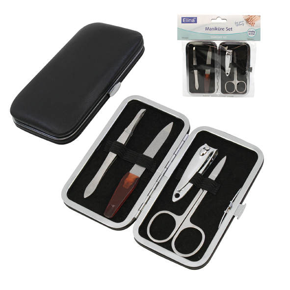 Nail manicure set 4pcs in case 11x6cm