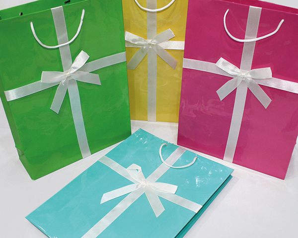 Gift bag with beautiful shiny surface, 25x8.5x34.5cm, size