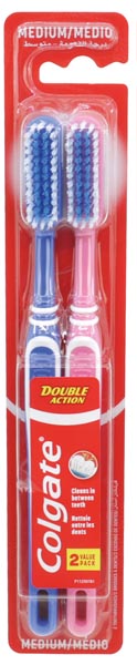 Toothbrush COLGATE Double Action 2's 18cm, medium